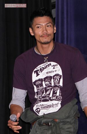 2011年、『仮面ライダーオーズ』のイベントに出席した岩永洋昭