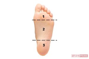 温度は足裏を三分割して確認