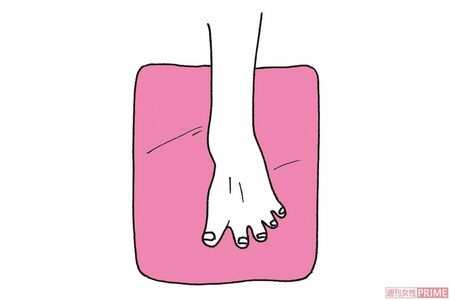 ③慣れてきたら指全体を開くイメージで行うと効果的。端までたぐり寄せたら1セット終了。これを3セット。