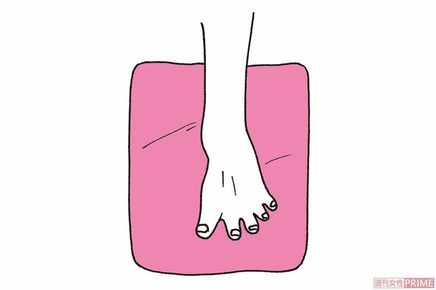 ③慣れてきたら指全体を開くイメージで行うと効果的。端までたぐり寄せたら1セット終了。これを3セット。