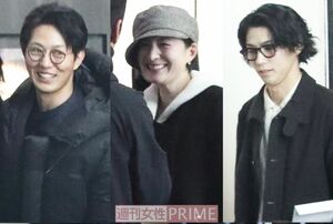 ドラマの打ち上げに参加した、（左から）工藤阿須加、広末涼子、賀来賢人