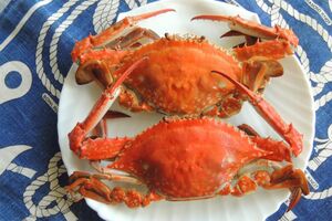 「これがワタリガニポーズです」。取材時にはポーズ指導をしてくれた長嶺さん　※写真はイメージです