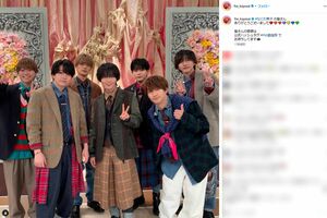 『FNS歌謡祭』に出演したなにわ男子(番組公式インスタグラムより)