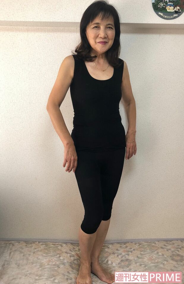 スーツの下に着用したり、スポーツジムで使っていましたが、思ったより着脱しやすかったです。フィット感か快適でした。着用すると、お腹が抑えられて、ウエストもヒップもスッキリするのがうれしいです。（KAKOさん・62歳）