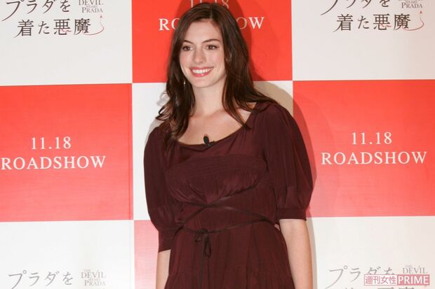 2006年、『プラダを着た悪魔』公開に際して来日したアン・ハサウェイ（撮影/『週刊女性』写真班）