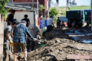 台風19号で河川が決壊し、多くの家屋が床上床下浸水の被害を受けた