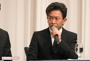山口を除くTOKIOのメンバーが出席した謝罪会見（'18年5月2日）