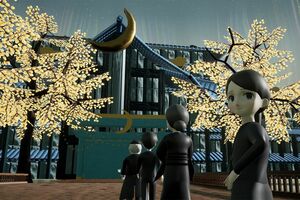 デジタル霊園の一例。パソコンやスマホから自分に見立てたアバターを動かし、故人の供養ができるアルファクラブ武蔵野の「ネット霊園　風の霊」（PR TIMESより）