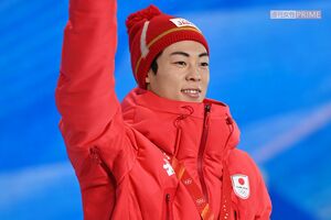 2022年北京五輪、スキージャンプ男子ノーマルヒル金メダル・小林陵侑(JMPA代表撮影)