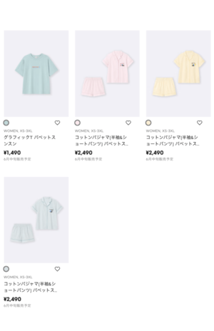 第2弾GU×パペットスンスンのコラボ第2弾（GU公式サイトより）