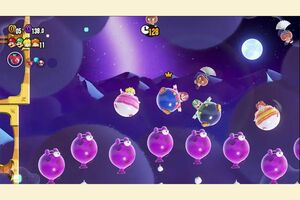 ワンダーフラワーをとるとマリオたちが風船になるなど、不思議な出来事が発生する（画像は任天堂公式サイトより）