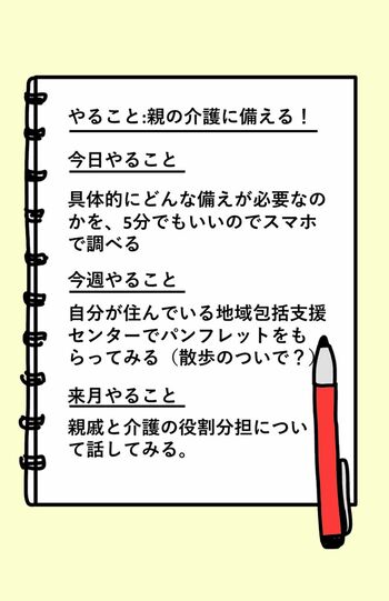 介護の準備は期限別に