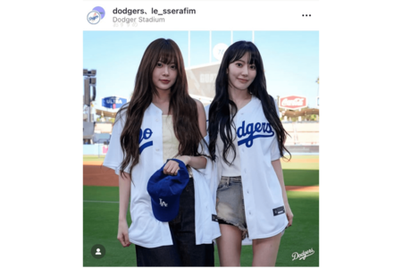 ドジャースタジアムを訪れた宮脇とウンチェ(ドジャース公式インスタグラムより)