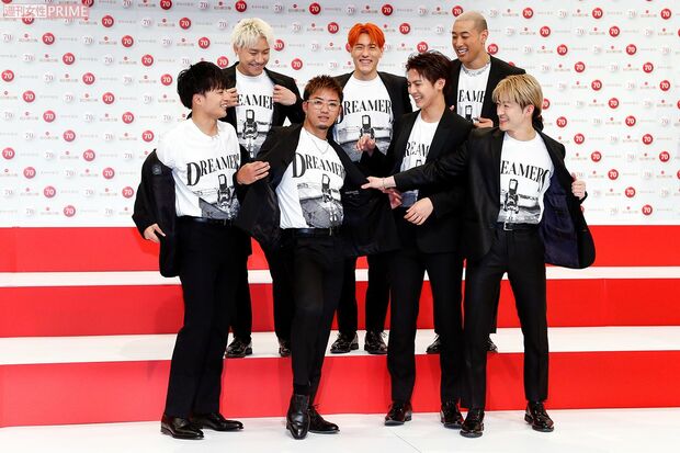 GENERATIONSfrom EXILE TRIBE　GENERATIONS from EXILE TRIBEは会見に「出場が決まったらみんなで着よう！」と、佐野玲於が作ったおそろいのTシャツで登場 撮影／伊藤和幸
