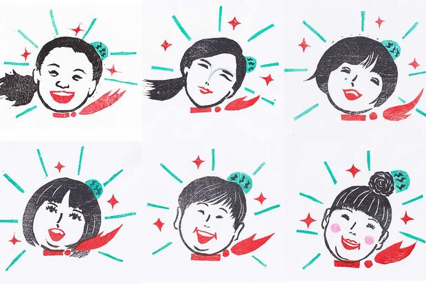 （左から時計回りに）いとうあさこ、椿鬼奴、オカリナ （おかずクラブ）、村上知子 （森三中）、大島美幸 （森三中）、黒沢かずこ（森三中）