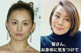 米倉涼子（左／2003年・28歳、右／現在・本人のインスタグラムより）
