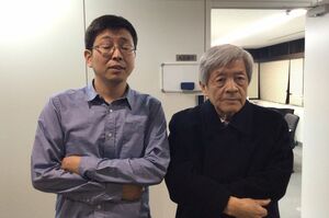 番組で共演した田原総一朗氏と（奥野淳也氏のツイッターより）