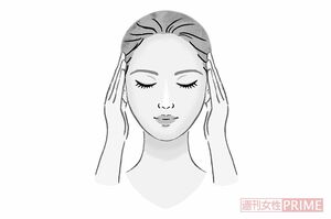 頬のたるみケア　イラスト／やまだやすこ