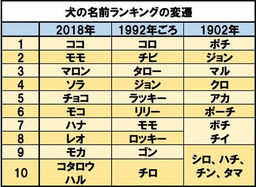 ポチ タマからココ レオ時代へ ペットの名前 人気ランキング どう変わった 週刊女性prime