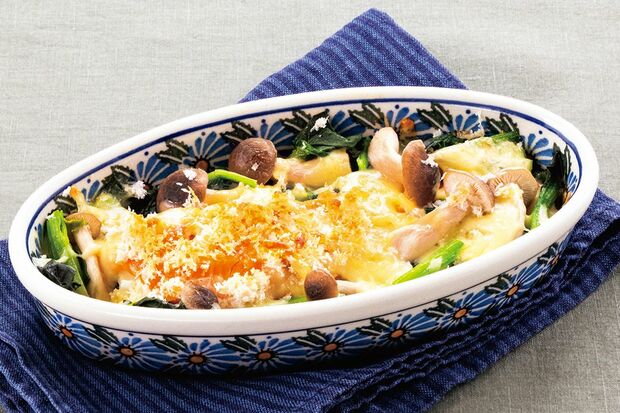 サケとほうれん草のグラタン風 撮影/向村春樹