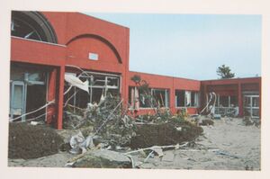 被災後のマリンホーム。平屋建てだったために津波にすべてのみ込まれた