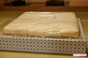 天皇がお座りになった座布団。113年経っても虫がついてない！　撮影／山田智絵