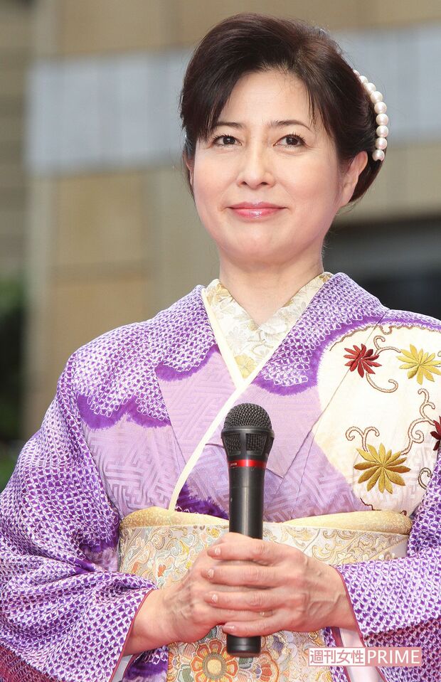 岡江久美子さん。13年、三重県鳥羽市のPRイベントにて
