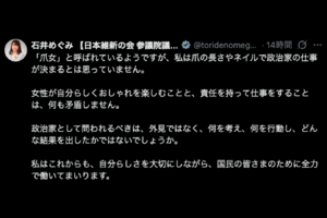 頓珍漢と言われている石井議員の“反論”(本人公式Xより)