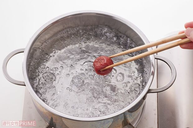 ゆでるときは梅干し1つ