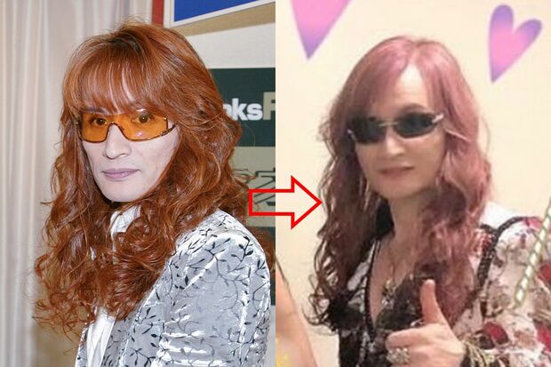 THEALFEE高見沢俊彦「昔から巻き髪も個性的で、髪色と衣装の色を合わせるなどオシャレ。細いお顔なのでふんわりカールがお似合い」（左は2004年）