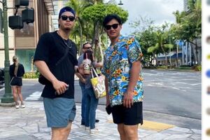 阪神タイガース・佐藤輝明とのハワイショット（森下翔太公式インスタグラムより）