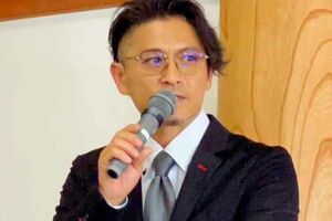 郡山市で講演を行う山口達也（本人Twitterより）