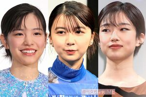 写真右から當真あみ、上白石萌歌、河合優実