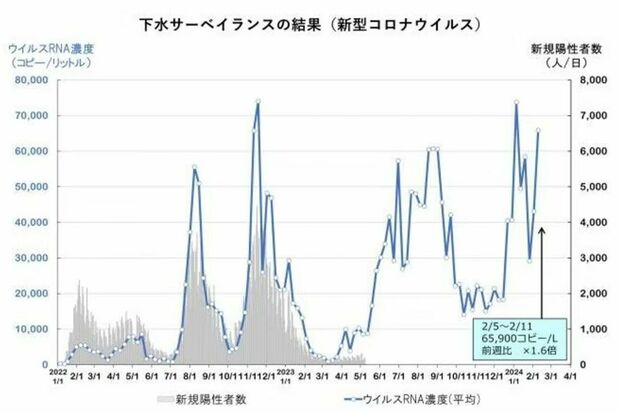 下水サーベイランスの結果（札幌市のウェブサイトより）