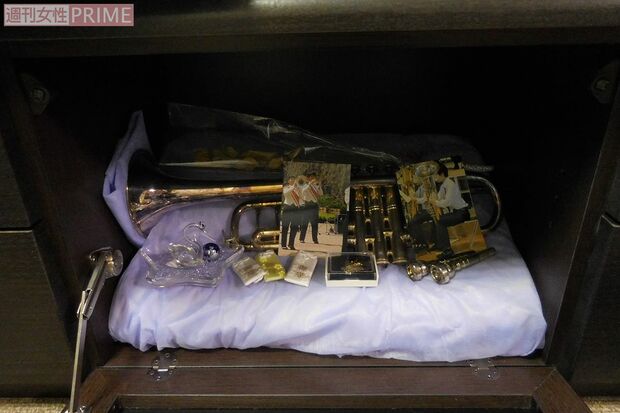 大輝くんが愛用していたトランペット。中学時代から吹奏楽を頑張ってきた