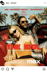 『『THE IDOL／ジ・アイドル』全5話はU-NEXTで独占配信中（インスタグラムより）