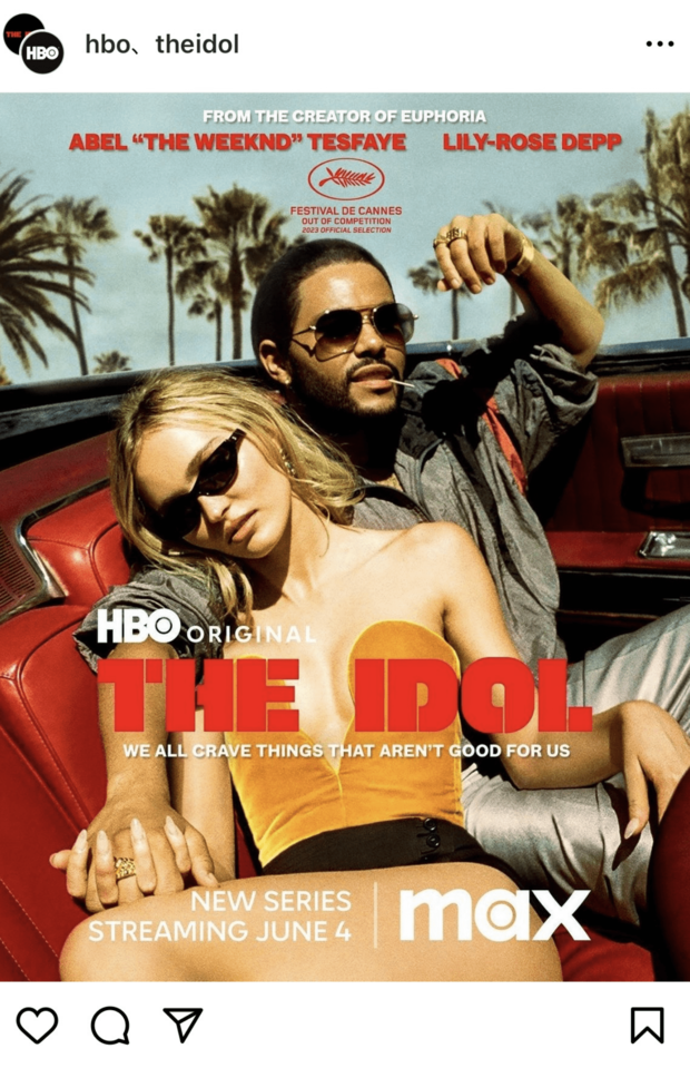 『THEIDOL／ジ・アイドル』全5話はU-NEXTで独占配信中（インスタグラムより）