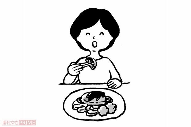 ミートファーストでタンパク質の量を増やす（イラスト／やまだやすこ）