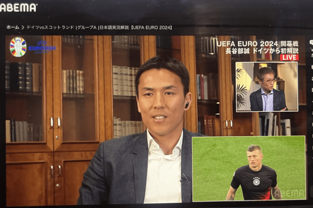 ABEMAでの長谷部。「さっきから喧嘩、喧嘩ばっかになっちゃうんですけど」と喧嘩エピソードを語った(ABEMAより)