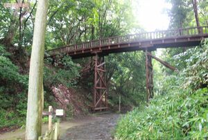 松原が奇妙な写真を撮り、動画配信ができなくなってしまったという橋。ここに来るまでには、いわくありげな真っ赤な祠もあり、不気味な雰囲気が