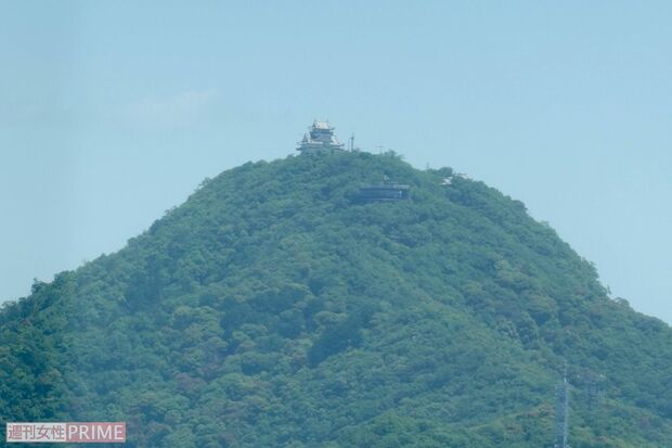 岐阜シティ・タワー43展望台から見える金華山・岐阜城