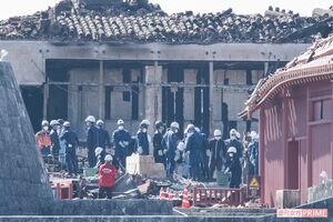 首里城の正殿内にはスプリンクラーが設置されておらず、被害が拡大　撮影／北村史成