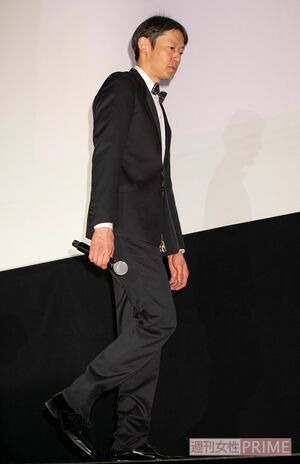 映画「パラレルワールド・ラブストーリー」完成披露試写会での筒井道隆（'19年4月）