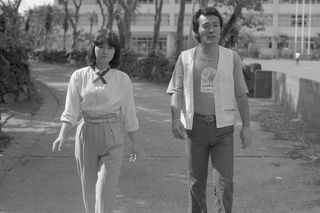 八丈島で『カナダからの手紙』をデュエットした畑中葉子と（'78年）