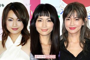 写真左から2003年当時（25歳）、2010年当時（32歳）、2017年（38歳）の長谷川京子