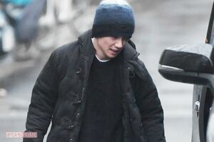 2月下旬、仕事場へと向かう風間俊介（'19年）