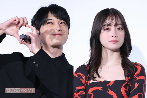 映画『ブラックナイトパレード』で共演した吉沢亮と橋本環奈（2022年12月23日）