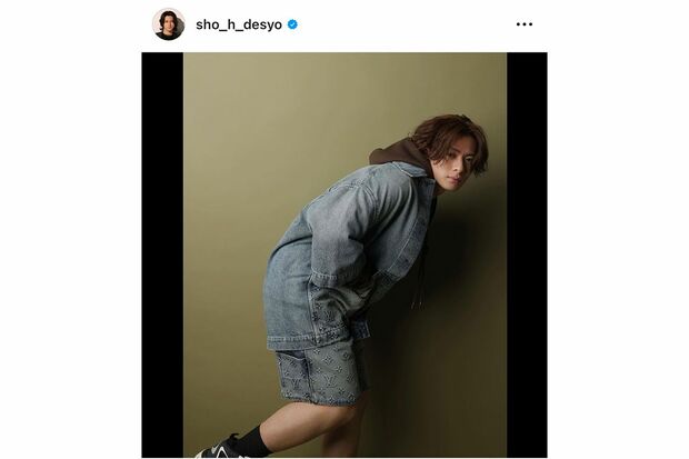  ルイヴィトンを着こなす平野紫耀（インスタグラムより）