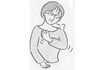 （3）（2）と同様に、右胸の肋骨のあたりを左手で叩く　イラスト／長田直美