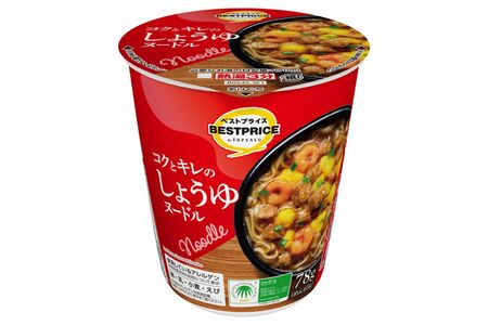 イオントップバリュベストプライスコクとキレのしょうゆヌードル108円